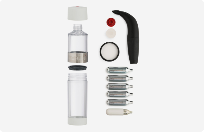 Perlini Cocktail Carbonating System Mixology Kit Content